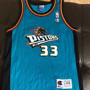 Champion Grant Hill Pistons Jesrsey